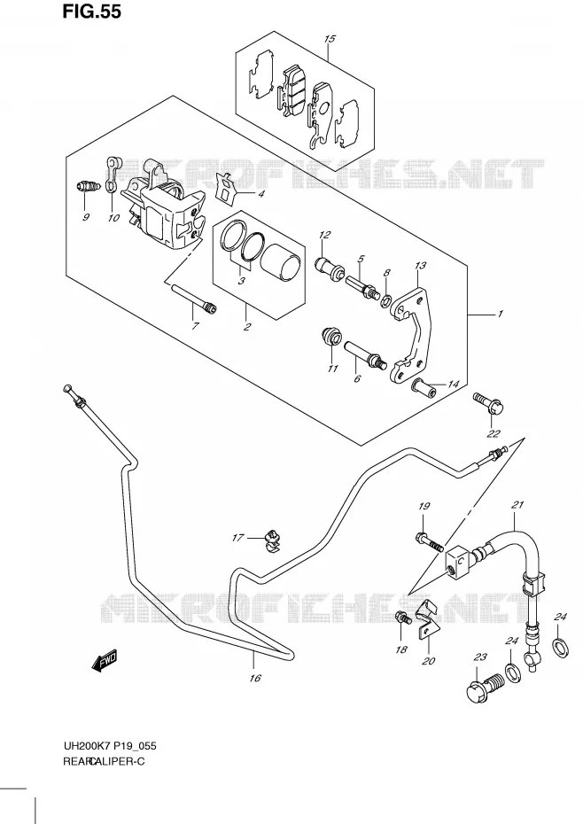 ETRIER DE FREIN ARRIERE Suzuki SCOOTER 200 BURGMAN 2009  UH200GK9(P19)