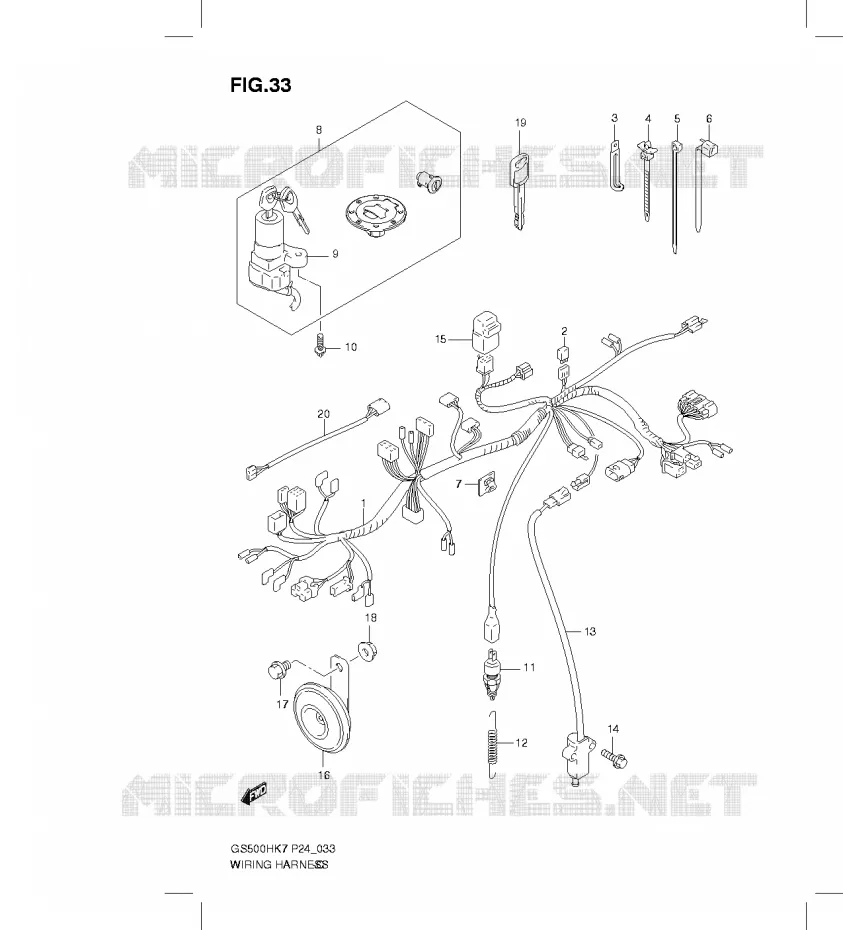 FAISCEAU ELECTRIQUE (GS500FH ) Suzuki MOTO 500 GS-E 2007  GS500HK7(P24)
