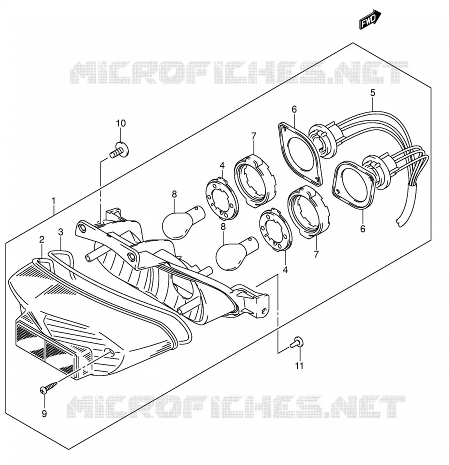 FEU ARRIERE Suzuki MOTO 750 GSX-R 2001  GSX-R750U1K1(E2)