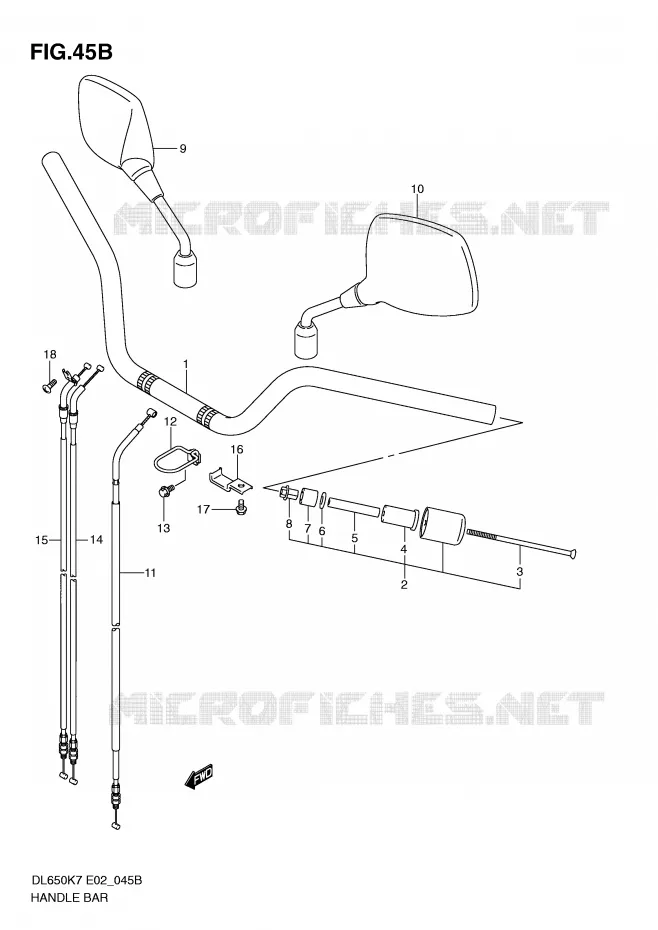 GUIDON (MODEL K9 P37/MODEL L0) Suzuki MOTO 650 V-STROM 2010  DL650UEL0(E2)