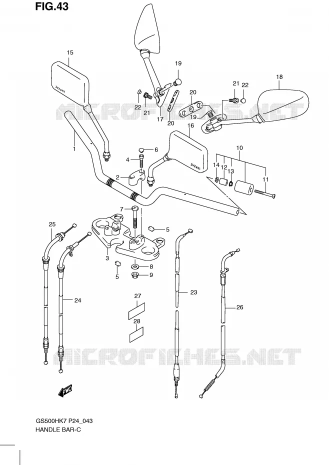 GUIDON Suzuki MOTO 500 GS-F 2009  GS500FHK9(P24)