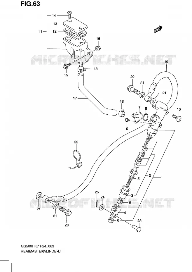 MAITRE CYLINDRE ARRIERE Suzuki MOTO 500 GS-E 2009  GS500HK9(P24)