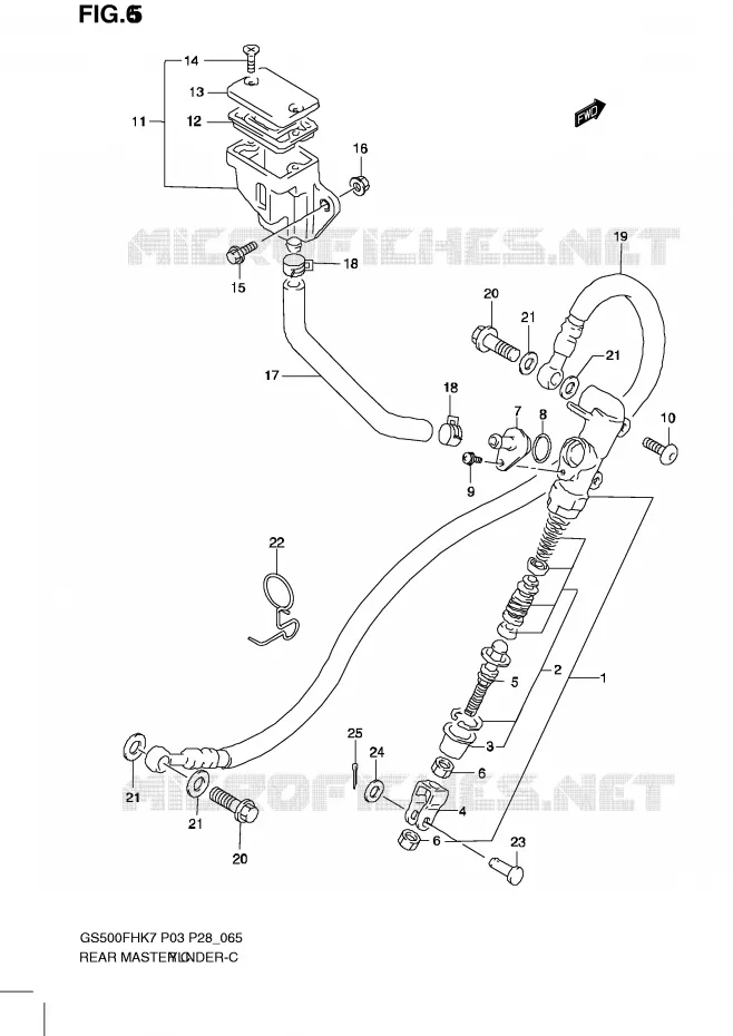 MAITRE CYLINDRE ARRIERE Suzuki MOTO 500 GS-F 2010  GS500FHL0(P3)
