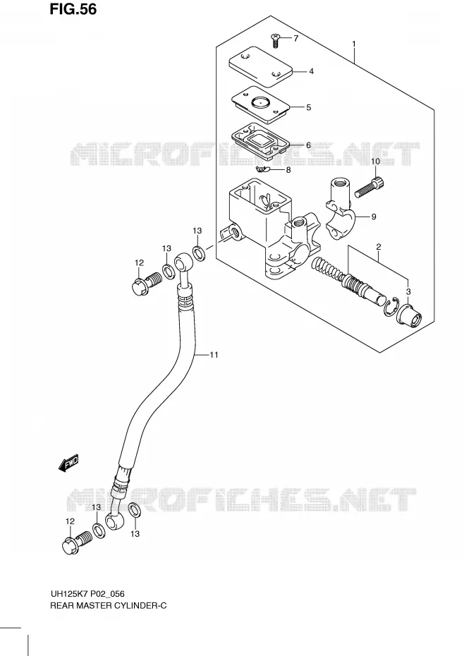 MAITRE CYLINDRE ARRIERE Suzuki SCOOTER 125 BURGMAN 2009  UH125GK9(P2)