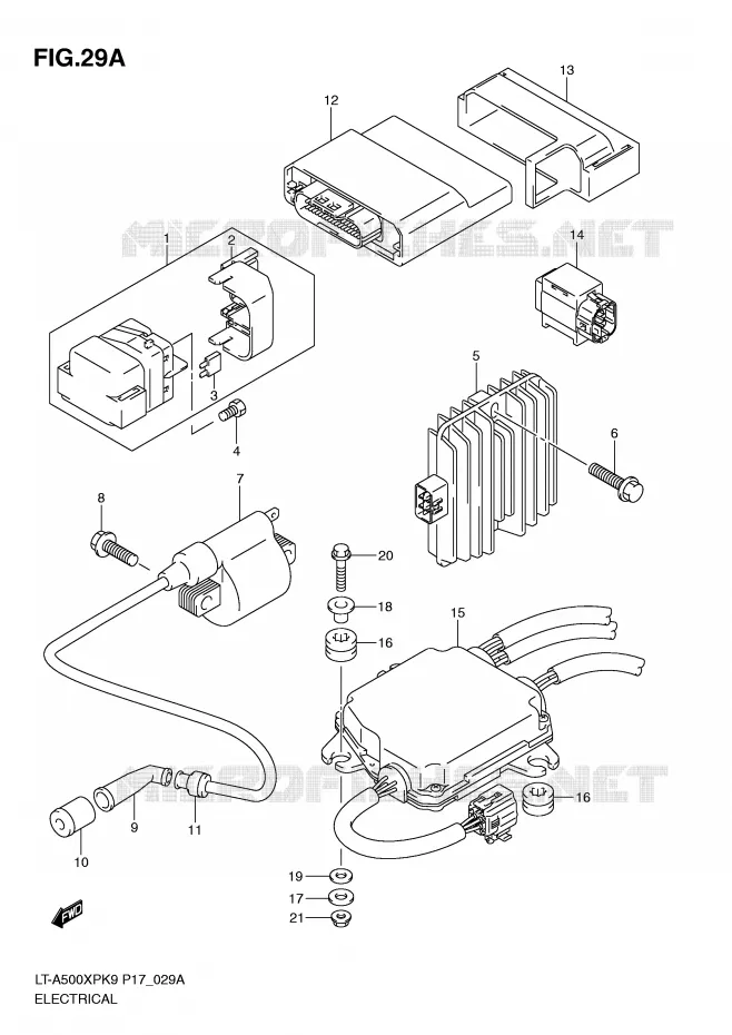 PARTIE ELECTRIQUE (MODEL L0) Suzuki QUAD 500 VINSON 2009  LT-A500XPK9(P17)