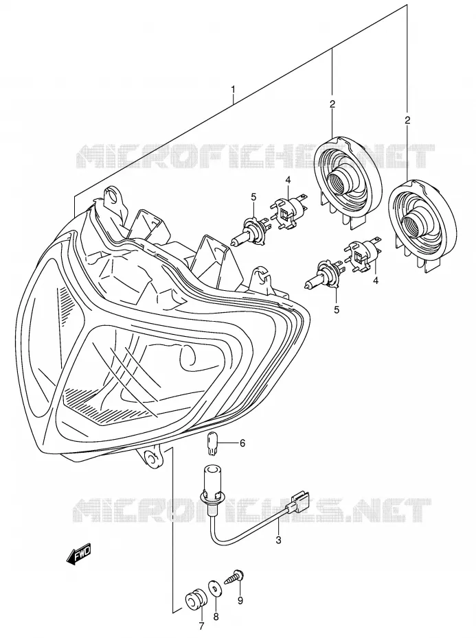 PHARE (E2,E19,E54,P37) Suzuki MOTO 750 GSX-R 2002  GSX-R750K2(E2)