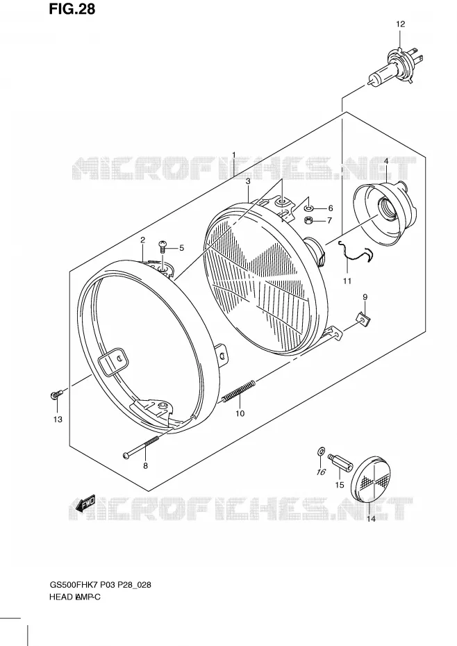PHARE (GS500H P28, P95) Suzuki MOTO 500 GS-F 2007  GS500FHK7(P3)