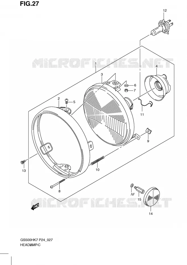 PHARE (GS500H) Suzuki MOTO 500 GS-E 2009  GS500HK9(P24)