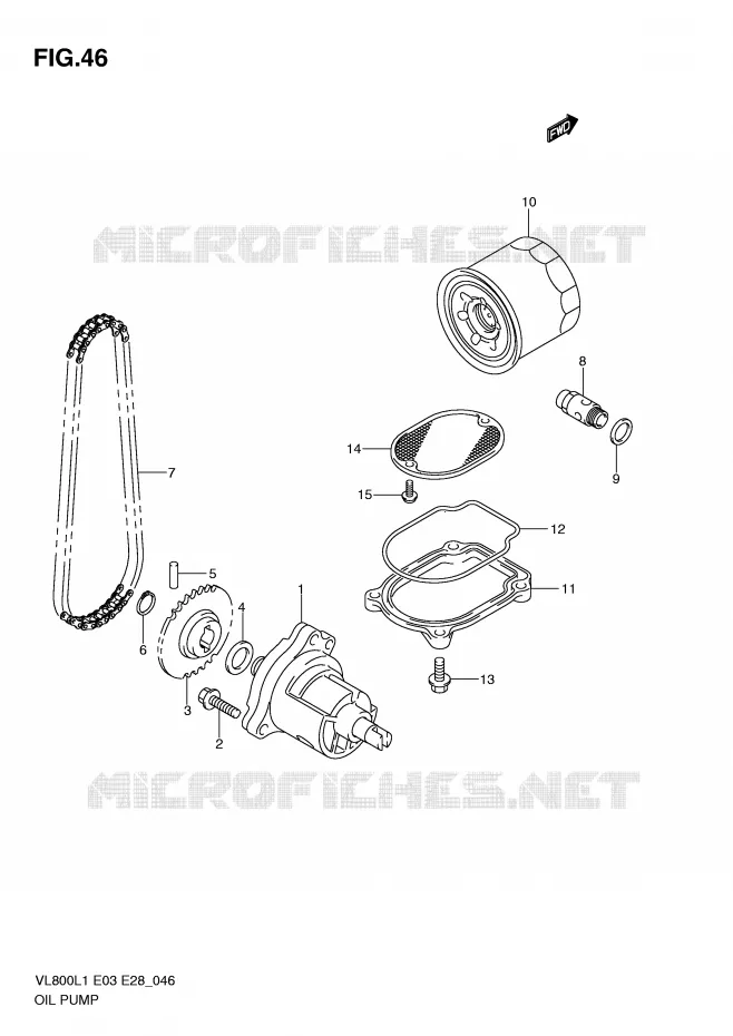 POMPE A HUILE Suzuki MOTO 800 VOLUSIA 2011  VL800L1(E3/E28)