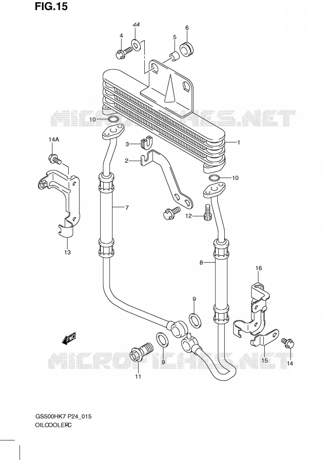 RADIATEUR D'HUILE (GS500FH) Suzuki MOTO 500 GS-E 2007  GS500HK7(P24)