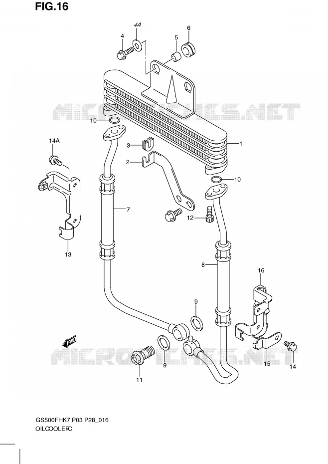 RADIATEUR D'HUILE (GS500FH) Suzuki MOTO 500 GS-F 2008  GS500FHK8(P3)