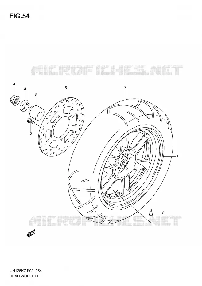 ROUE ARRIERE Suzuki SCOOTER 125 BURGMAN 2009  UH125GK9(P2)