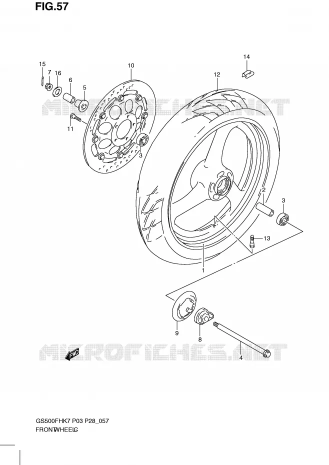 ROUE AVANT Suzuki MOTO 500 GS-E 2007  GS500HK7(P3)