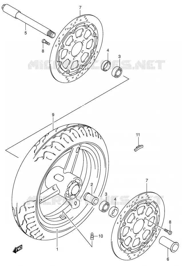 ROUE AVANT Suzuki MOTO 750 GSX-R 2001  GSX-R750U2K1(E2)
