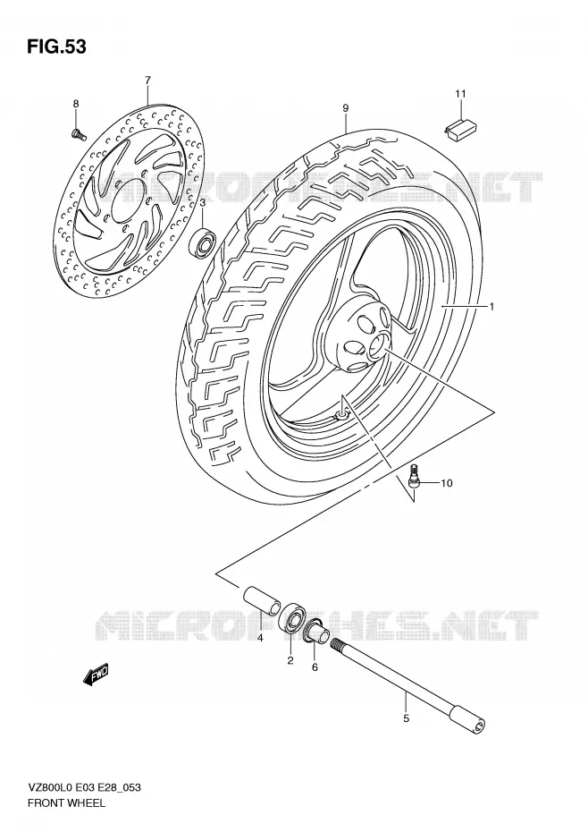 ROUE AVANT Suzuki MOTO 800 MARAUDER 2010  VZ800L0(E3/E28)