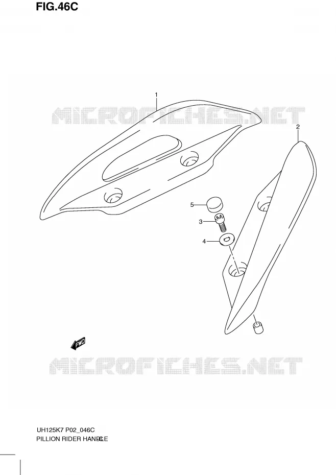 SUPPORT DOSSERET (MODEL L0) Suzuki SCOOTER 125 BURGMAN 2010  UH125GL0(P2)