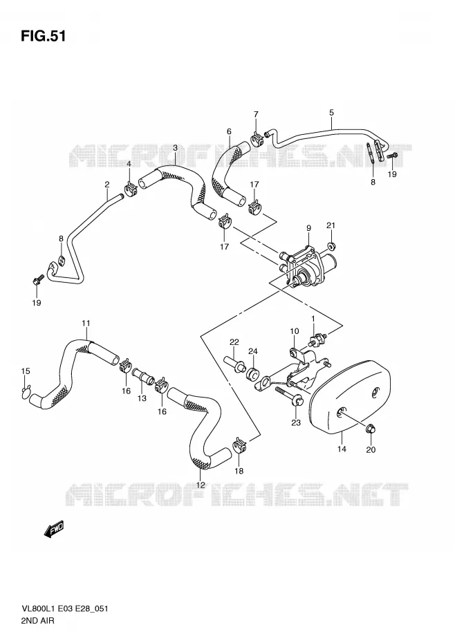 SYSTÈME DE RECYCLAGE GAZ D'ECHAPPEMENT Suzuki MOTO 800 VOLUSIA 2011  VL800CL1(E3/E28)