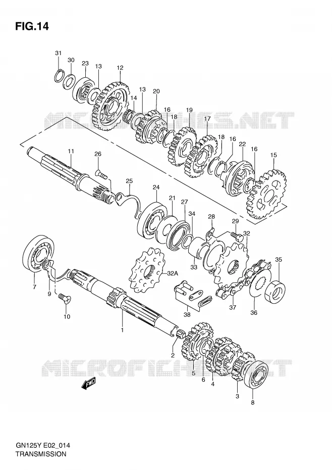 TRANSMISSION Suzuki MOTO 125 GN 2000  GN125Y(E4)