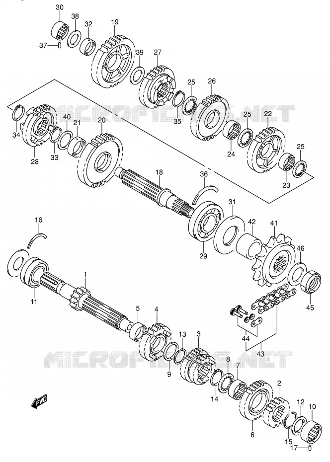 TRANSMISSION Suzuki MOTO 750 GSX-R 2001  GSX-R750U1K1(E2)