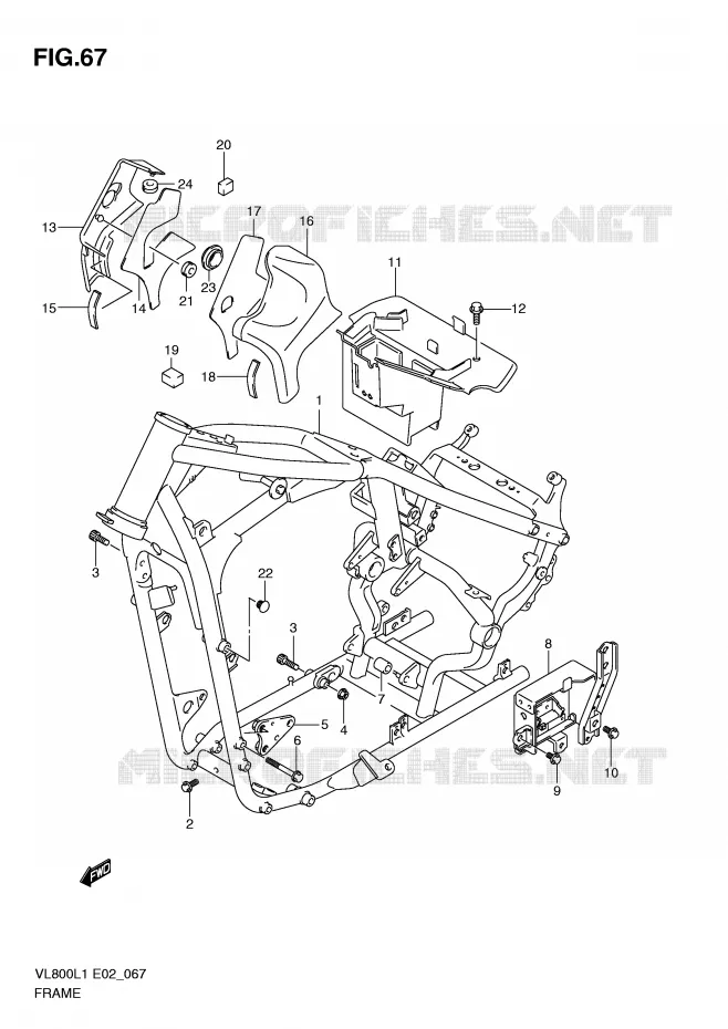 CADRE Suzuki MOTO 800 VOLUSIA 2011  VL800L1(E2)