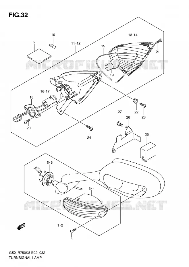 CLIGNOTANTS Suzuki MOTO 750 GSX-R 2010  GSX-R750UFL0(E2)