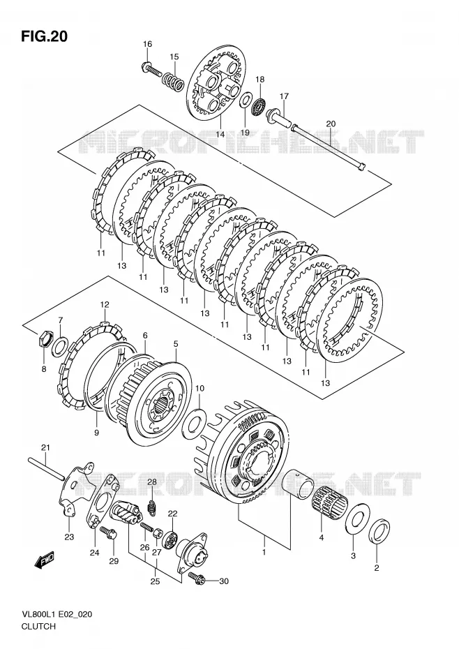 EMBRAYAGE Suzuki MOTO 800 VOLUSIA 2011  VL800CUEL1(E2)