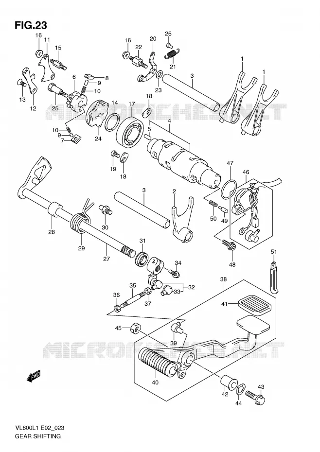 ENSEMBLE DE SELECTION DE VITESSES Suzuki MOTO 800 VOLUSIA 2011  VL800L1(E2)