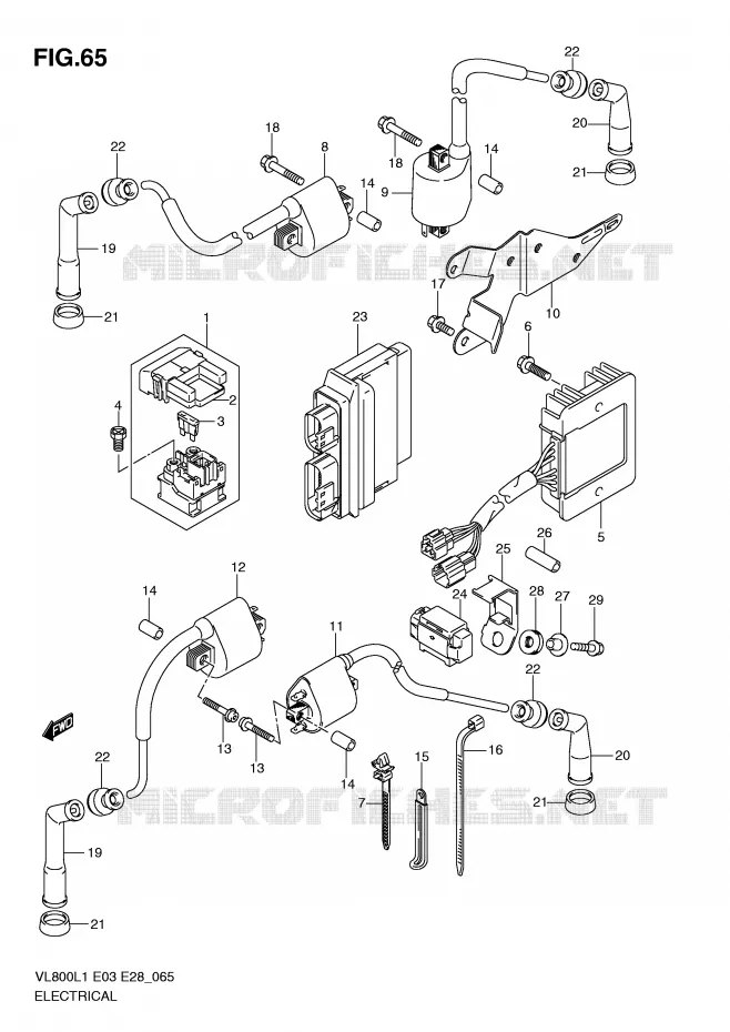 PARTIE ELECTRIQUE (VL800CL1 E33) Suzuki MOTO 800 VOLUSIA 2011  VL800CL1(E3/E28)