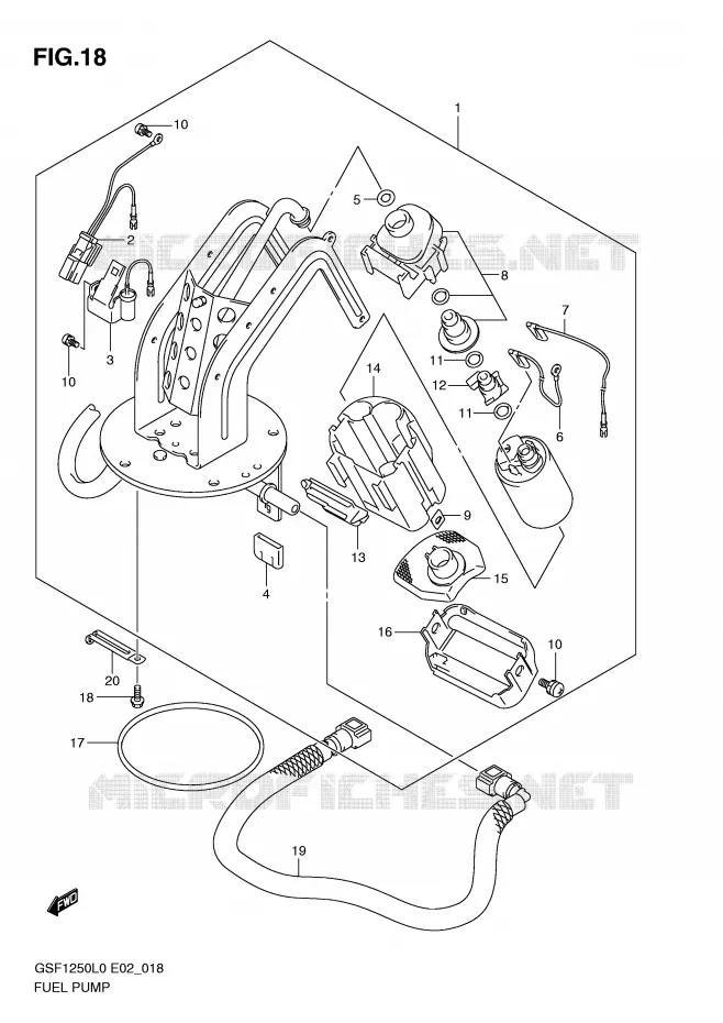 POMPE A ESSENCE Suzuki MOTO 1250 BANDIT 2010  GSF1250AL0(E2)