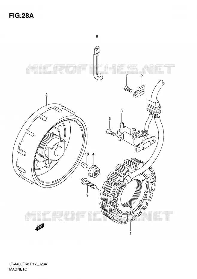 ALLUMAGE ROTOR - STATOR (LT-A400FL0) Suzuki QUAD 400 EIGER 2008  LT-A400FK8(P17)