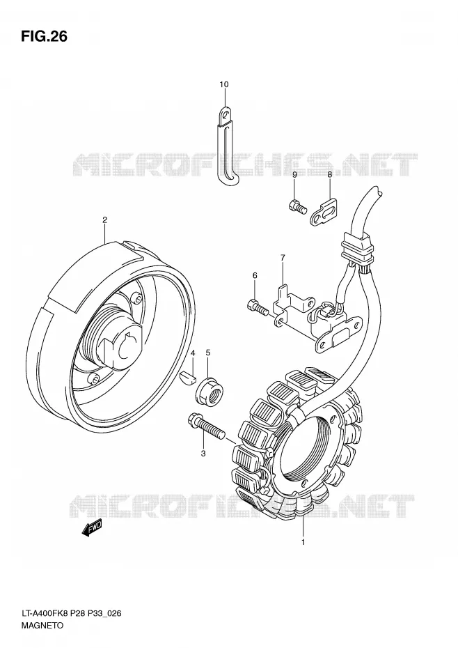 ALLUMAGE ROTOR - STATOR (MODEL K8/K9) Suzuki QUAD 400 EIGER 2009  LT-A400FK9(P28/P33)