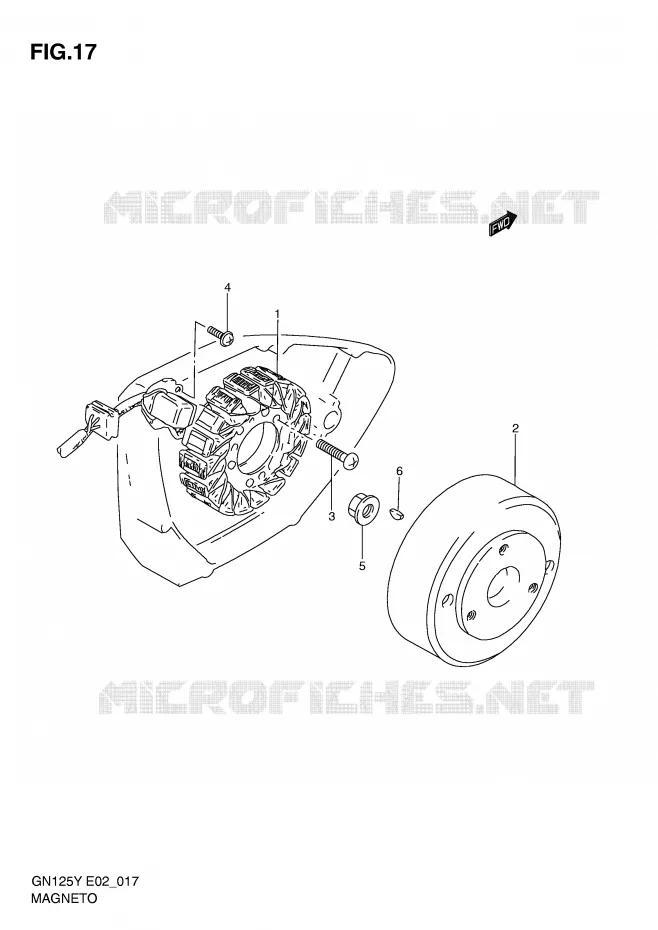 ALLUMAGE ROTOR - STATOR Suzuki MOTO 125 GN 1997  GN125UV(E2)