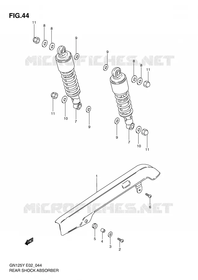AMORTISSEUR ARRIERE Suzuki MOTO 125 GN 1998  GN125EW(E2)