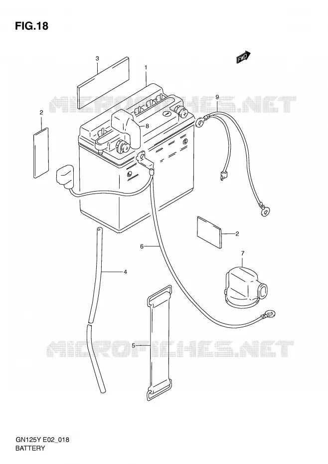 BATTERIE Suzuki MOTO 125 GN 2000  GN125EY(E2)