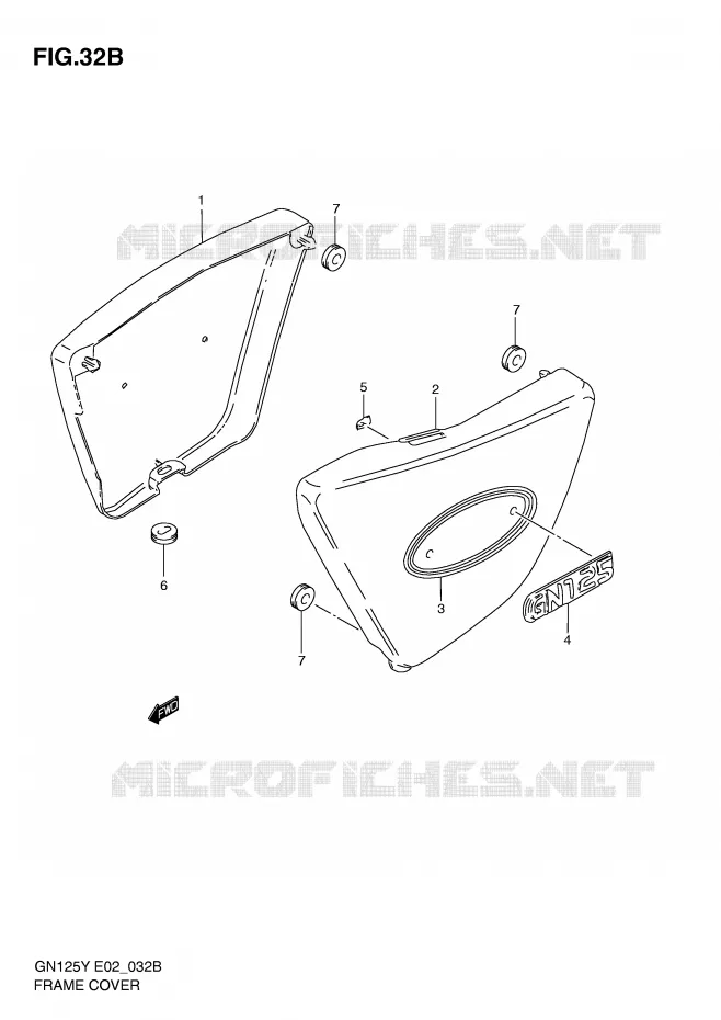 CARENAGES ARRIERE  (MODELE K1) Suzuki MOTO 125 GN 2000  GN125EY(E2)