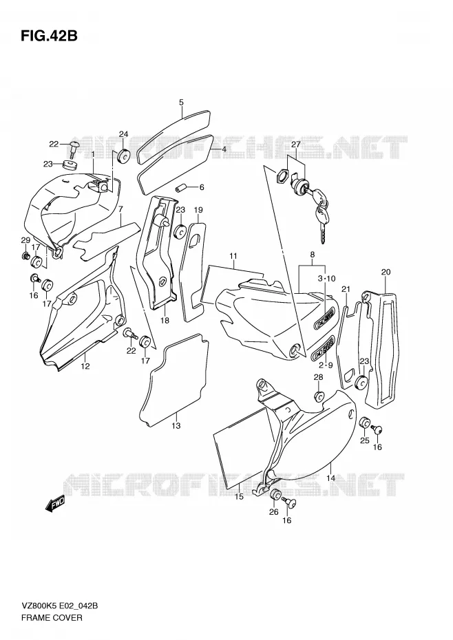 CARENAGES (MODEL K9) Suzuki MOTO 800 MARAUDER 2009  VZ800ZK9(E2)