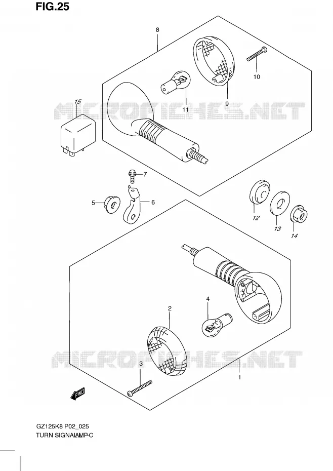 CLIGNOTANTS Suzuki MOTO 125 MARAUDER 2010  GZ125L0(P02)