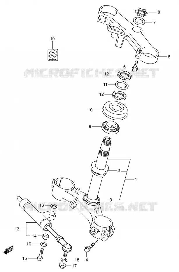 COLONNE DE DIRECTION (E2/E54) Suzuki MOTO 750 GSX-R 2003  GSX-R750U2K3(E2)