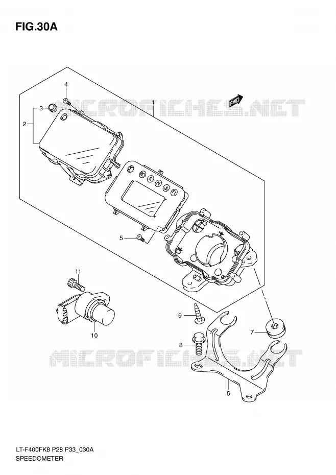 COMPTEUR (MODEL L0) Suzuki QUAD 400 KINGQUAD 2010  LT-F400FUL0(P28/P33)