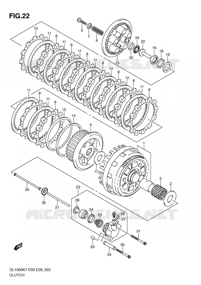 EMBRAYAGE Suzuki MOTO 1000 V-STROM 2010  DL1000L0(E3/E28)