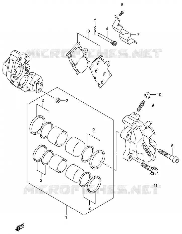 ETRIER DE FREIN AVANT Suzuki MOTO 750 GSX-R 2002  GSX-R750U1K2(E2)