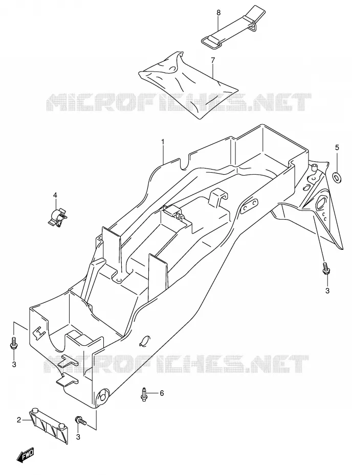 GARDE BOUE ARRIERE Suzuki MOTO 750 GSX-R 2002  GSX-R750K2(E2)