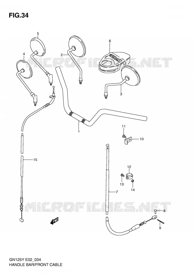 GUIDON - CABLES Suzuki MOTO 125 GN 2000  GN125EY(E2)