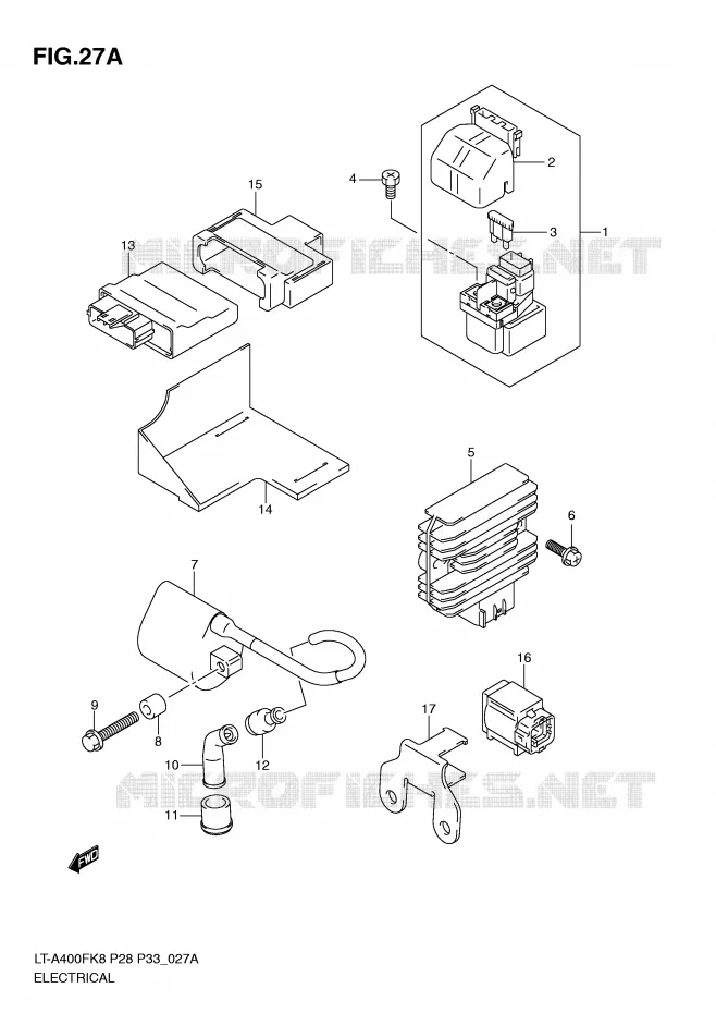 PARTIE ELECTRIQUE (MODEL L0) Suzuki QUAD 400 EIGER 2009  LT-A400FK9(P28/P33)