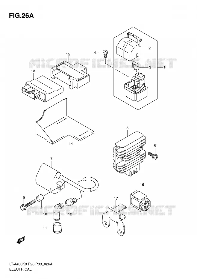 PARTIE ELECTRIQUE (MODEL L0) Suzuki QUAD 400 EIGER 2009  LT-A400K9(P28/P33)