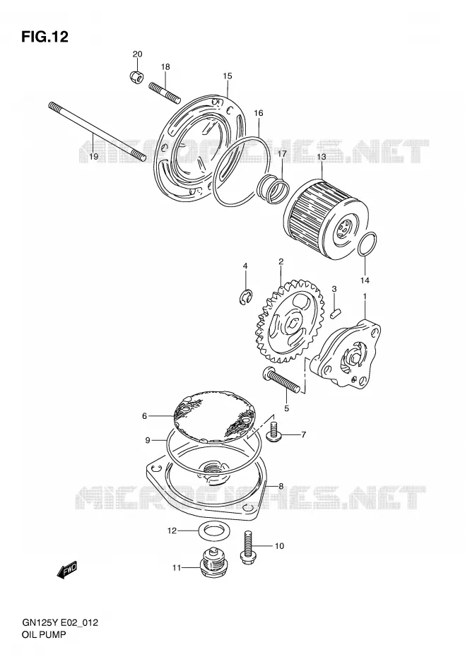 POMPE A HUILE Suzuki MOTO 125 GN 1999  GN125EX(E2)