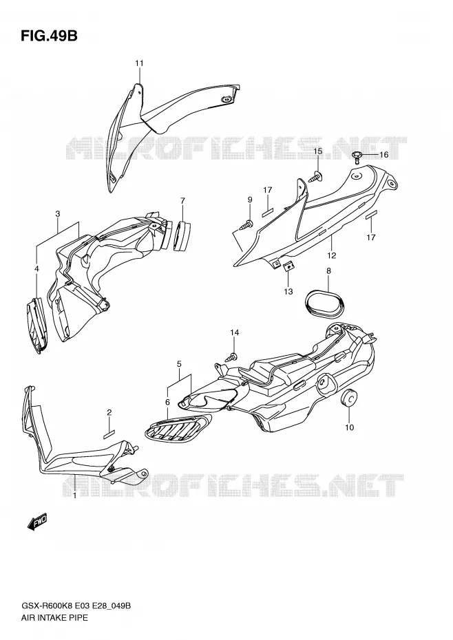 PRISE D AIR (MODEL L0) Suzuki MOTO 600 GSX-R 2010  GSX-R600L0(E3/E28)