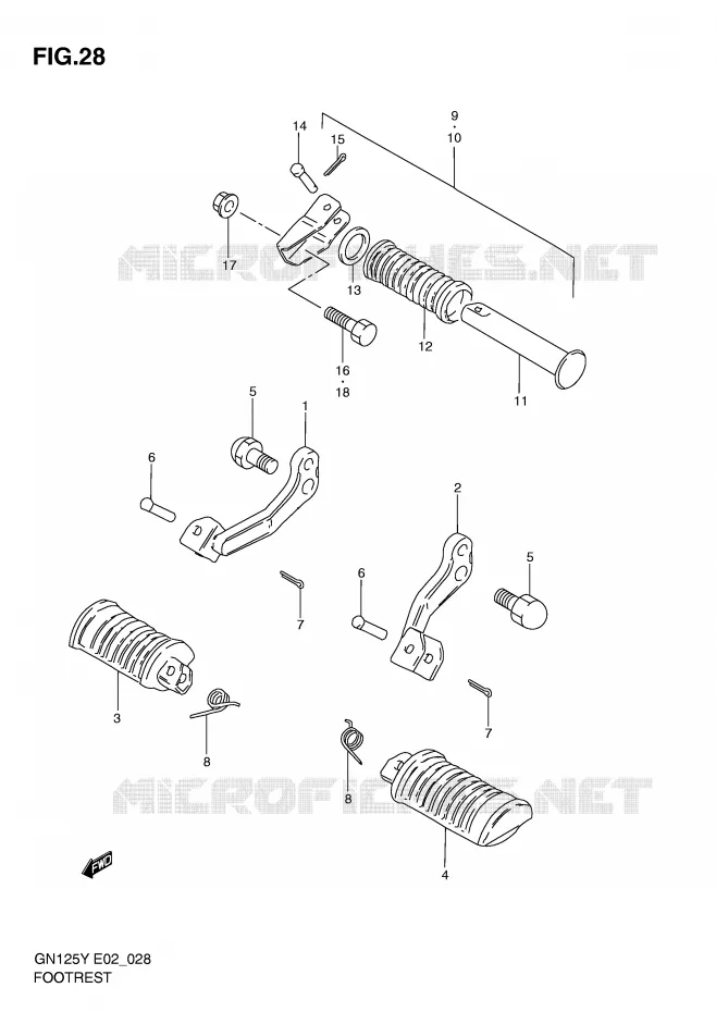 REPOSE PIED Suzuki MOTO 125 GN 1998  GN125EW(E2)