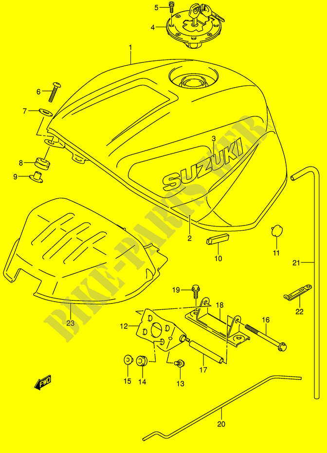 RESERVOIR D'ESSENCE (MODELE K2) pour Suzuki GSX-R 750 2000