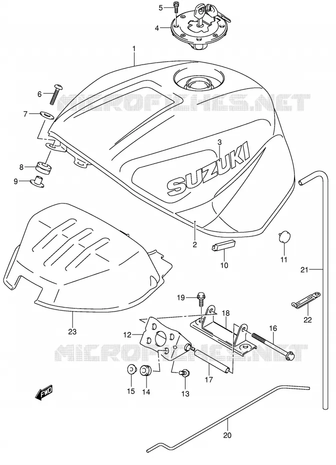 RESERVOIR D'ESSENCE (MODELE K2) Suzuki MOTO 750 GSX-R 2002  GSX-R750U1K2(E2)